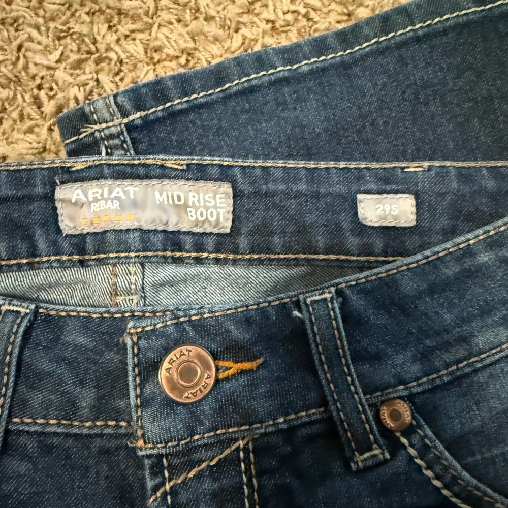 Ariat Rebar Mid Rise Bootcut Jeans in Blue